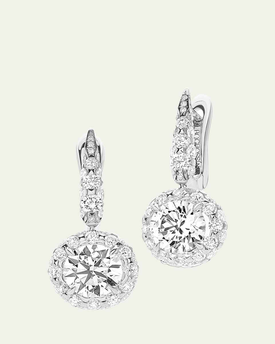 18k White Gold Merveilles Crown Earrings with Diamonds